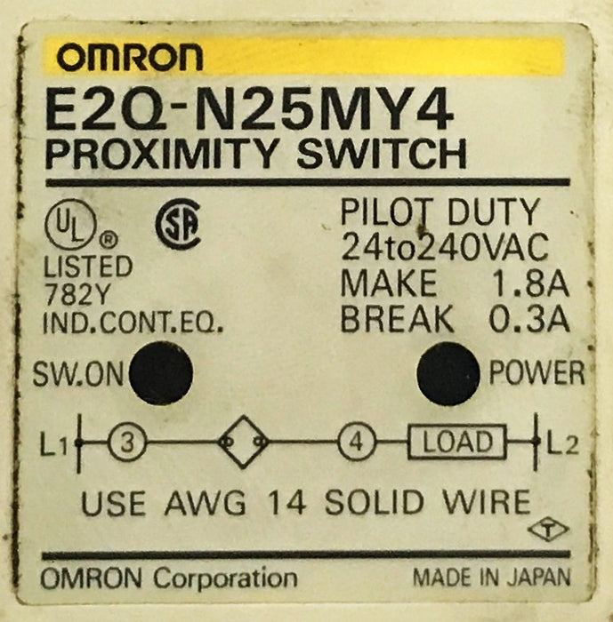 Omron Proximity Switch E2Q-N25MY4 USED
