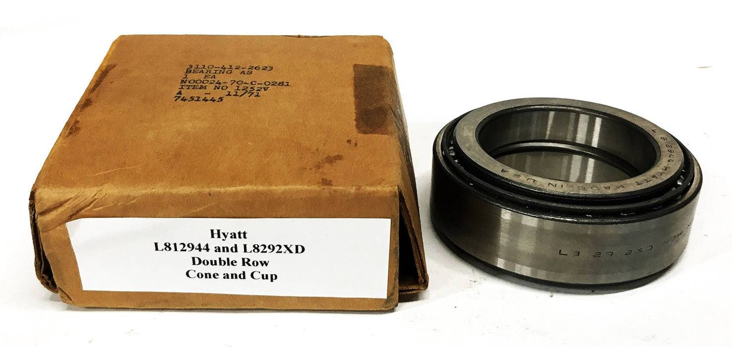 Hyatt Double Row Tapered Roller Bearing Assembly L812944 NOS