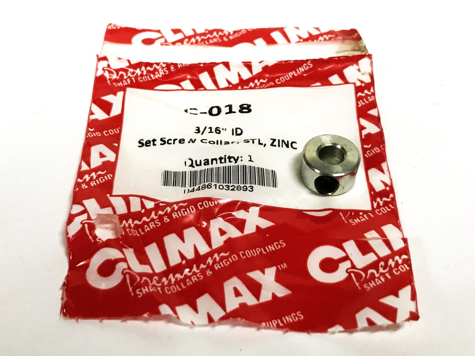 Climax 3/16 inch Steel Zinc Set Screw Collar C-018 [Lot of 7] NOS