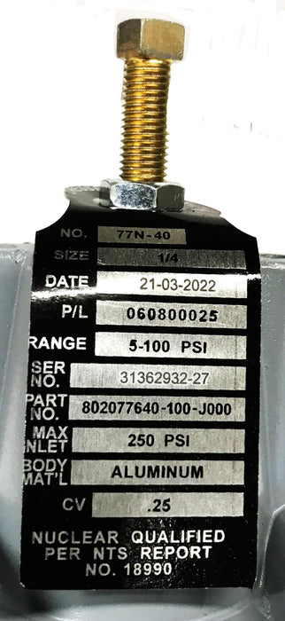 Masoneilan Dresser 77N-40 Air Regulator 802077640-100-J000 NOS