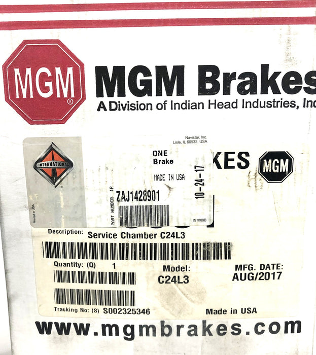 International/MGM Brakes Service Chamber ZAJ1428901 (C24L3) NOS
