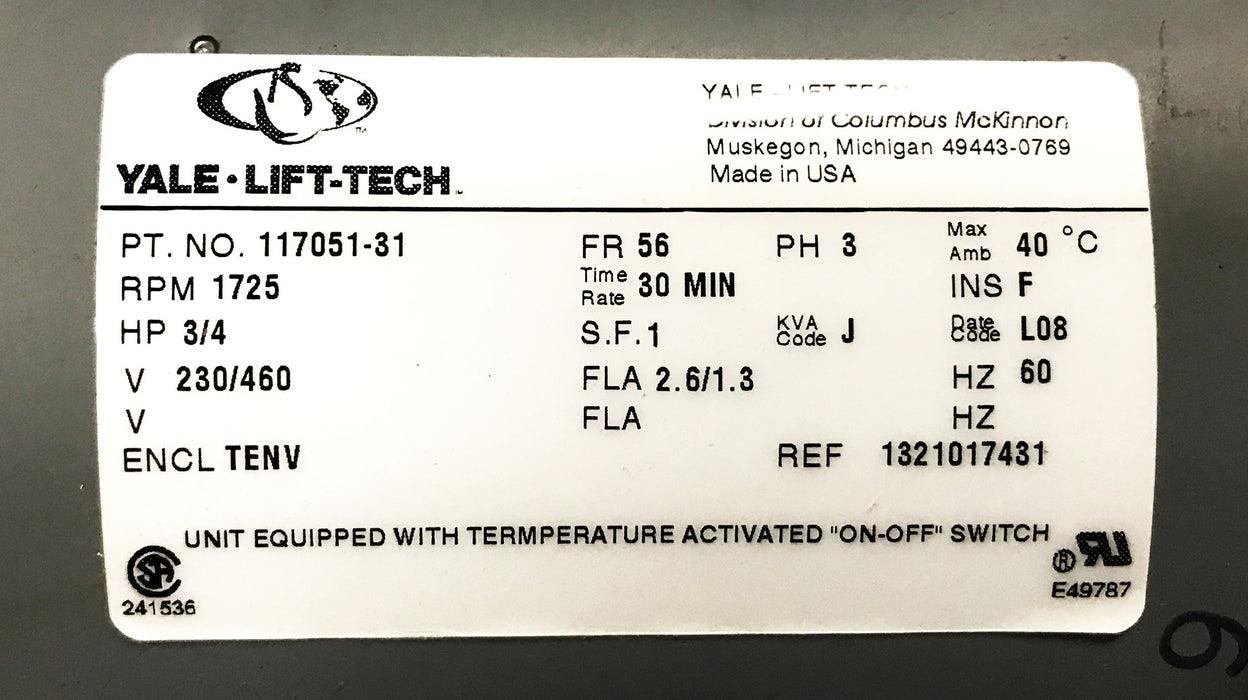 Bluffton Motor Works 2/4 HP 3-Phase Motor 1321017431 NOS