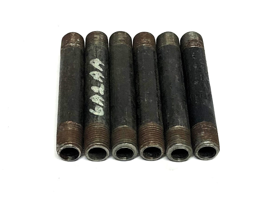 Unbranded 1/4 Inch 18TPI Pipe Nipple 3-1/2 Inch [Lot of 6] NOS
