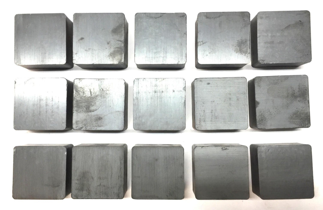 Unbranded 2" x 2" x 1" Case of Unmagnetized Block Ferrite Magnets (15pcs) NOS