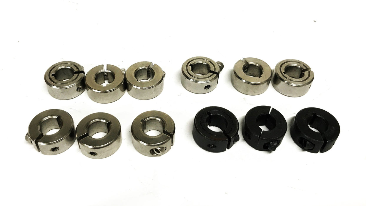 Climax 5/16 inch Stainless/Black Oxide 1-PC Split Collar [Lot of 12] NOS