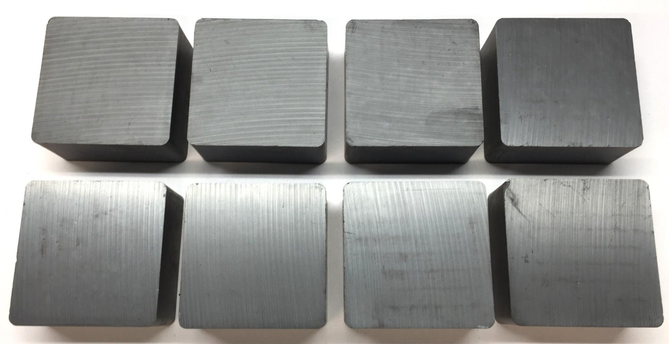 Unbranded 2" x 2" x 1" Case of Unmagnetized Block Ferrite Magnets (8pcs) NOS