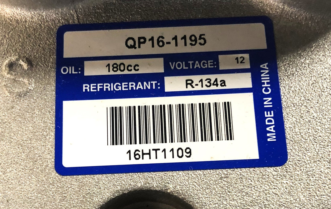 QUE Products LLC Aluminum 12V R-134A AC Compressor Missing Cap QP16-1195 NOS