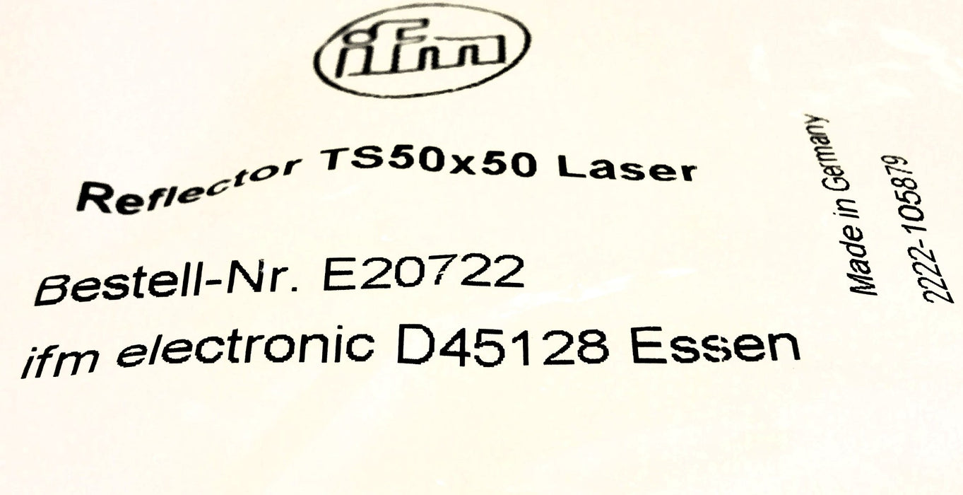 IFM Square Laser Reflector TS50x50 E20722 USED