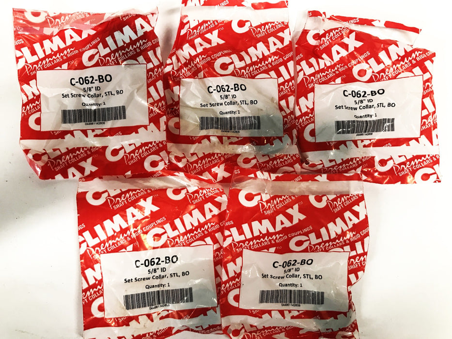 Climax 5/8 inch Black Oxide Set Screw Collar C-062-BO [Lot of 5] NOS