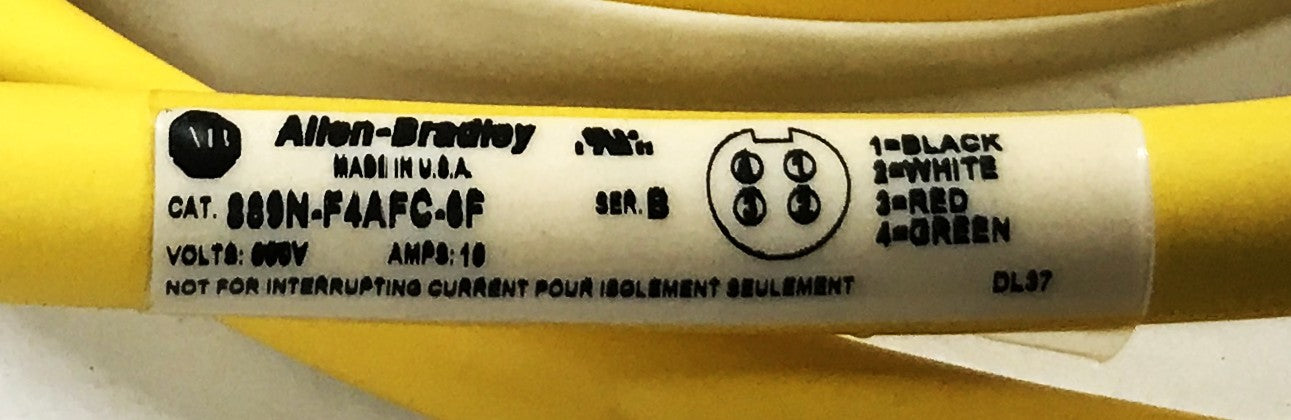 Allen-Bradley 4-Pin Mini Straight Cordset 889N-F4AFC-6F NOS
