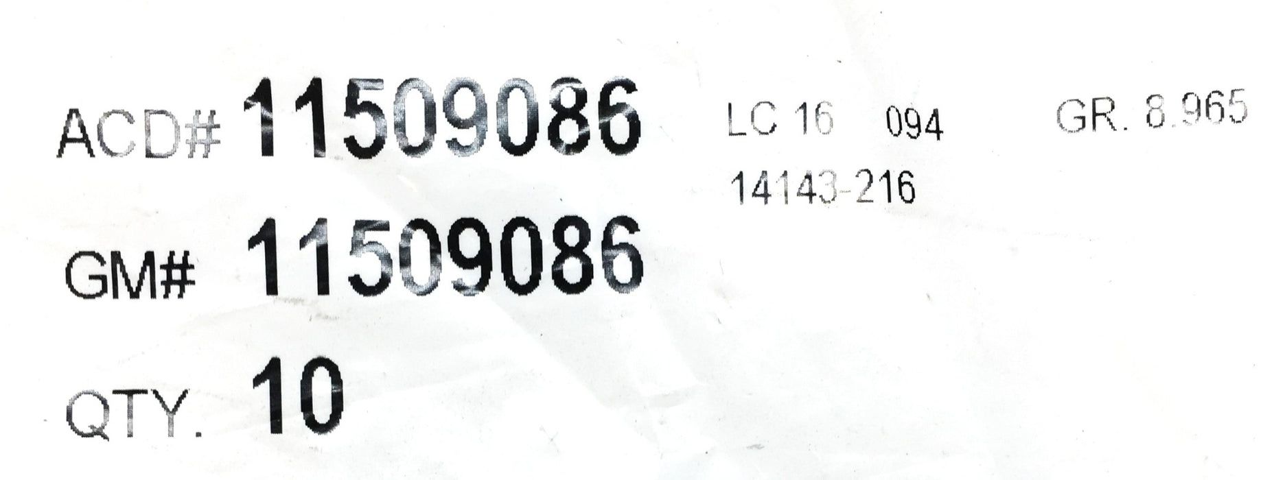 ACDelco/General Motors Airbrake Strap Pack (10pcs) 11509086 NOS