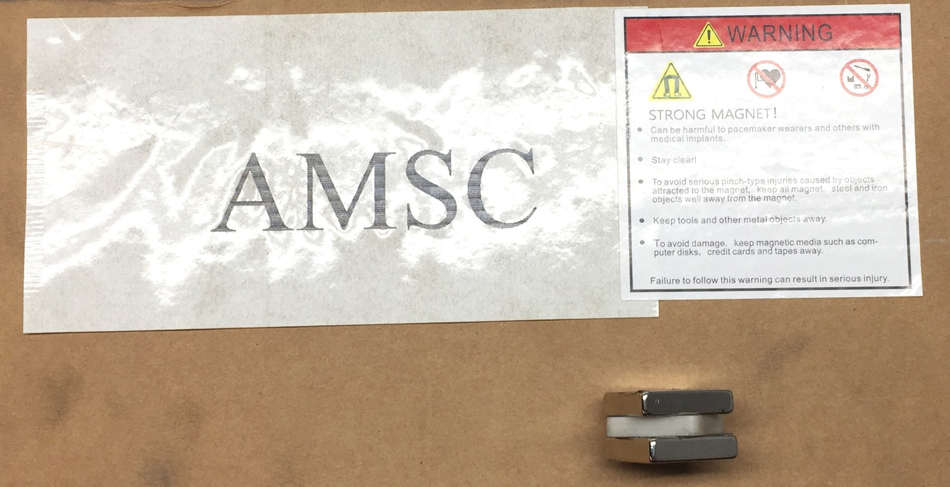 AMSC NICUNI Coat N35 1" x 1" x 1/4" Neodymium Earth Block Magnet [Lot of 2] NOS