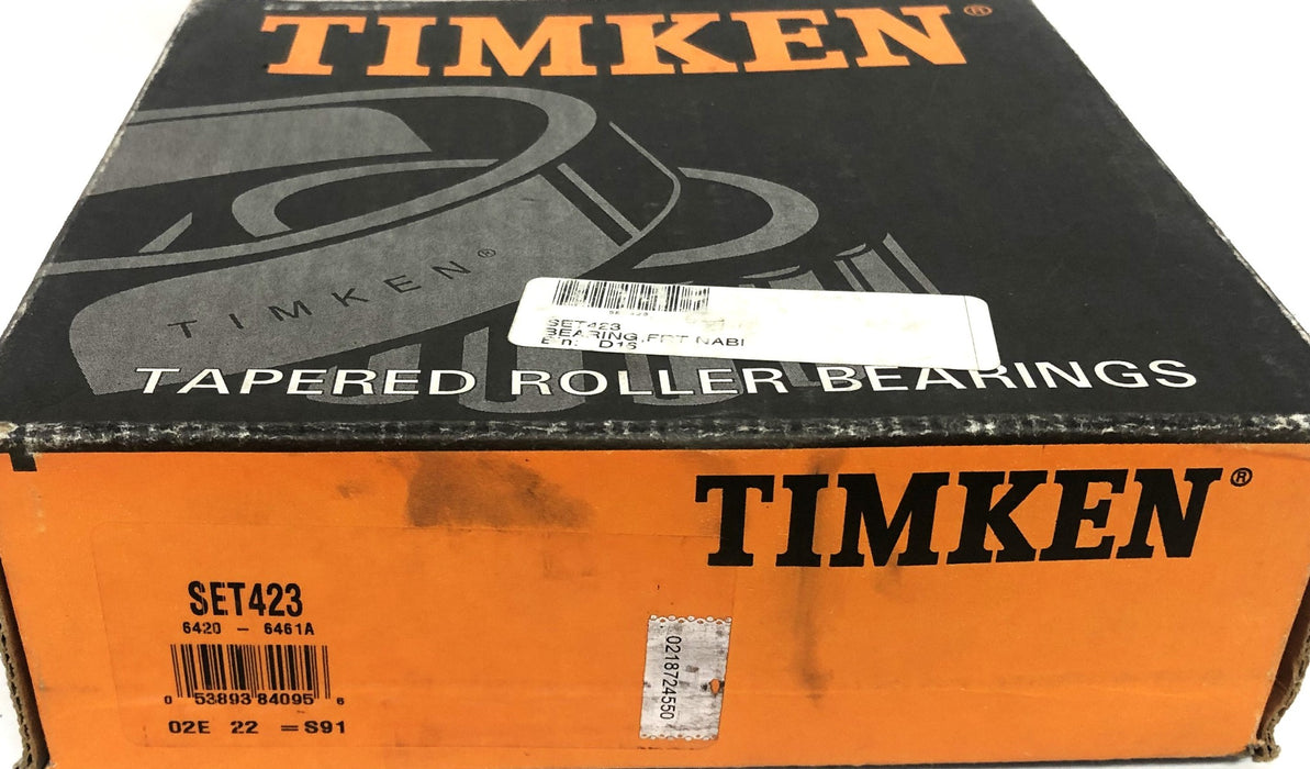 Timken Tapered Cone Roller Bearing And Cup Assembly SET423 (6420/6461A) NOS