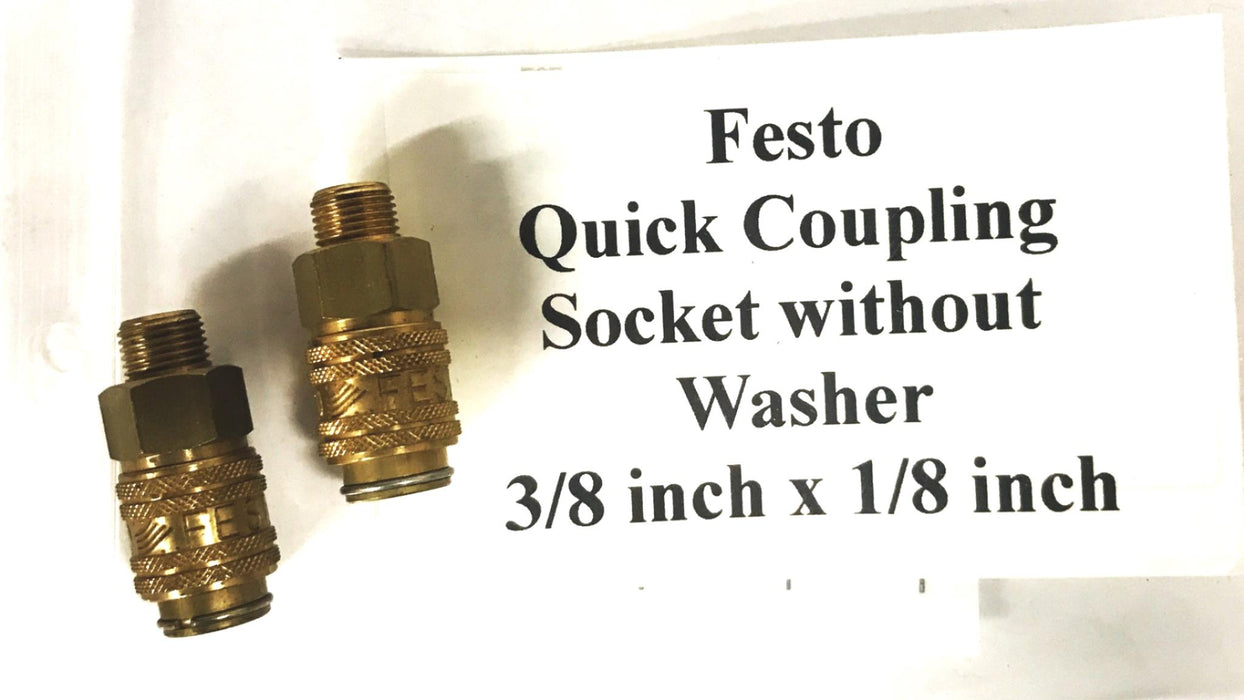 Festo 1/8 inch Pneumatic Coupling Socket 2142-KD-1/8 [ Lot of 2] NOS