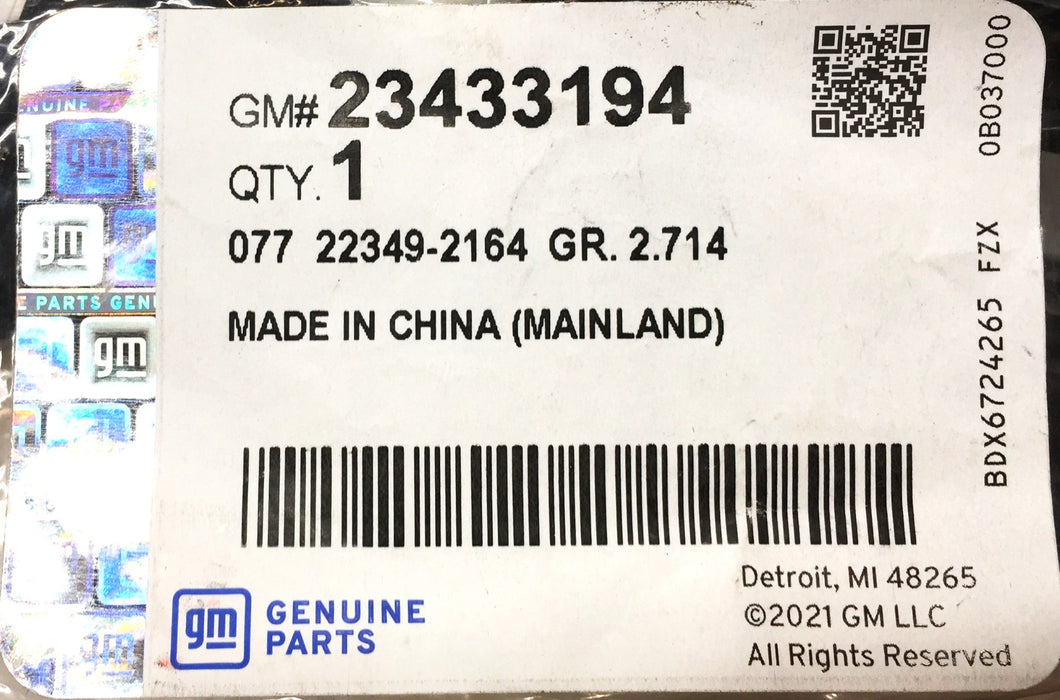 General Motors/GM Plate Lamp and Object Sensor Wiring Harness 23433194 NOS