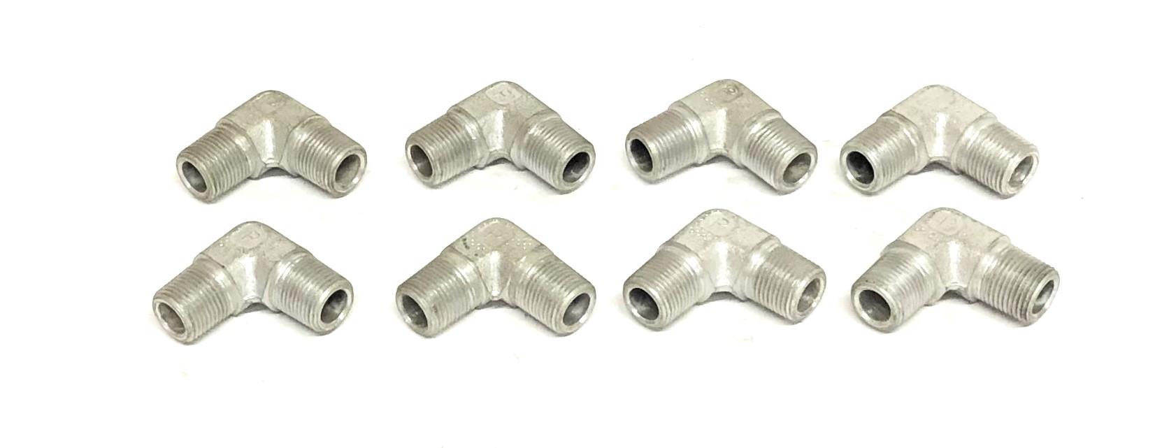 Parker 90 Degree Male 18TPI Elbow Fitting 3/8 Inch [Lot of 8] NOS