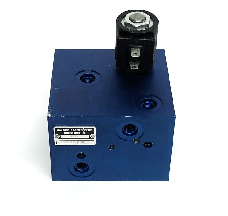 Haldex Barnes 3-Way Valve Block With 6301036 Solenoid 6599 (5170876-02) USED