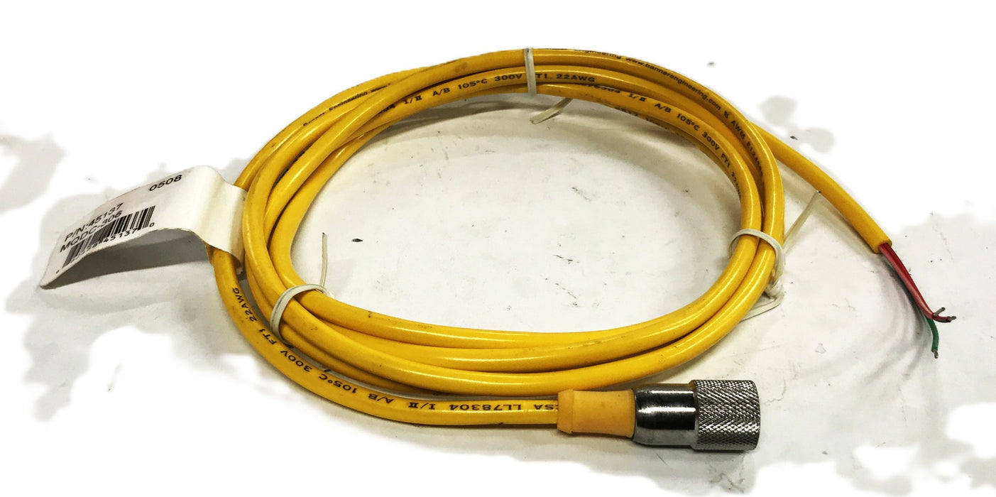 Banner Yellow Cordset Cable 45137-MQDC-306 NOS