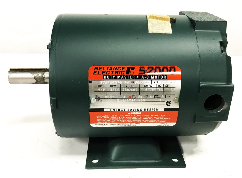 Reliance Electric 1/2 3450 RPM 230/460 Volts 1.6/0.8 Amps AC Motor S-2000 NOS