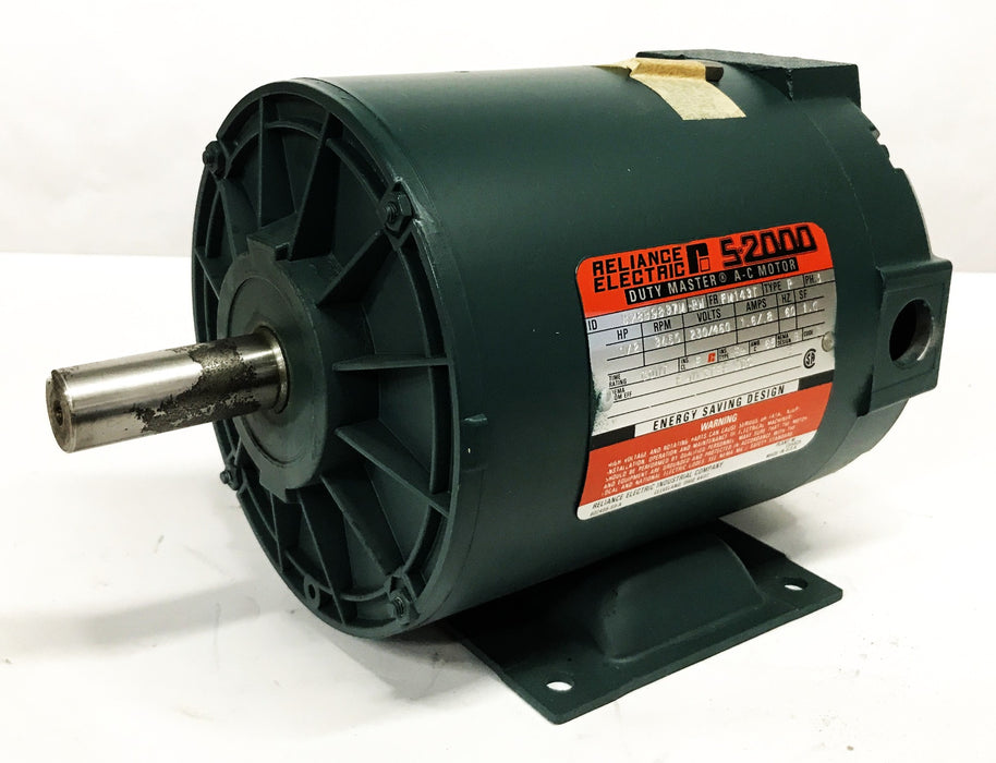 Reliance Electric 1/2 3450 RPM 230/460 Volts 1.6/0.8 Amps AC Motor S-2000 NOS