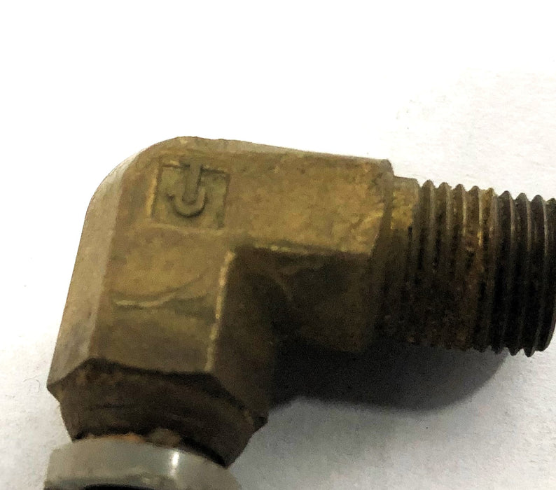 Parker Male/Female Brass 90 Degree Elbow Fitting Adapter 1/4 Inch [Lot of 6] NOS