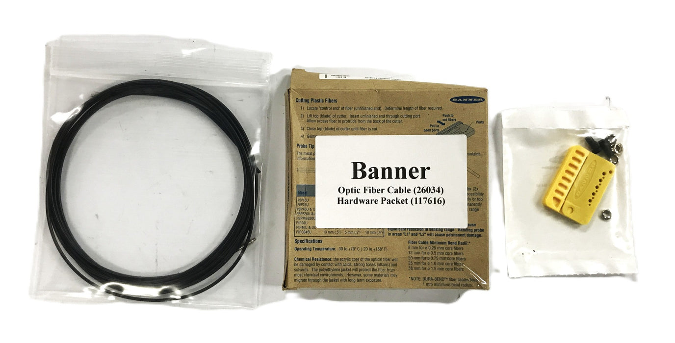 Banner Fiber Optic Cable and Hardware Pack 26034/117616 NOS