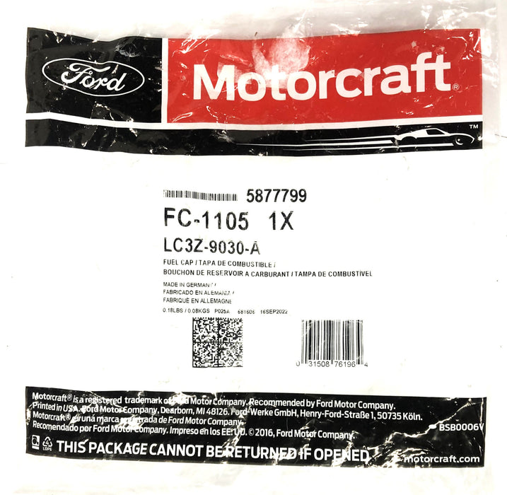 Ford Motorcraft Fuel Cap FC-1105 (LC3Z-9030-A) NOS