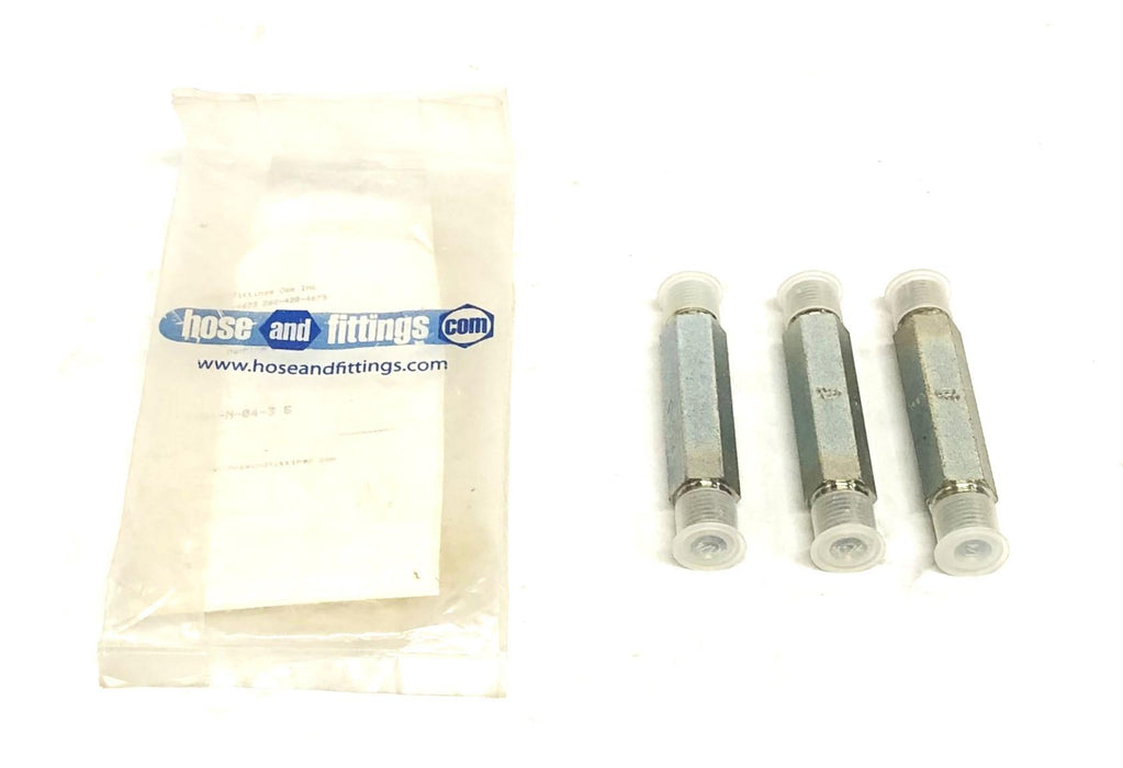 Hose And Fittings 1/4 Inch 18TPI Hex Straight Nipple 5404-N-04-3.5 [Lot of 3]NOS