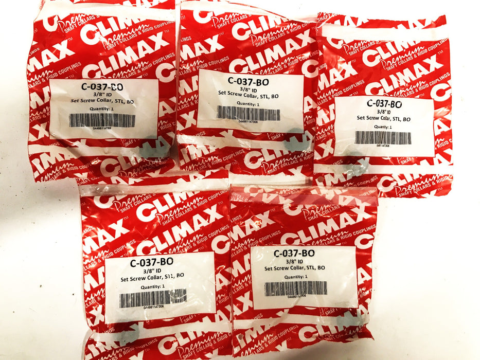 Climax 3/8 inch Black Oxide Set Screw Collar C-037-BO [Lot of 5] NOS
