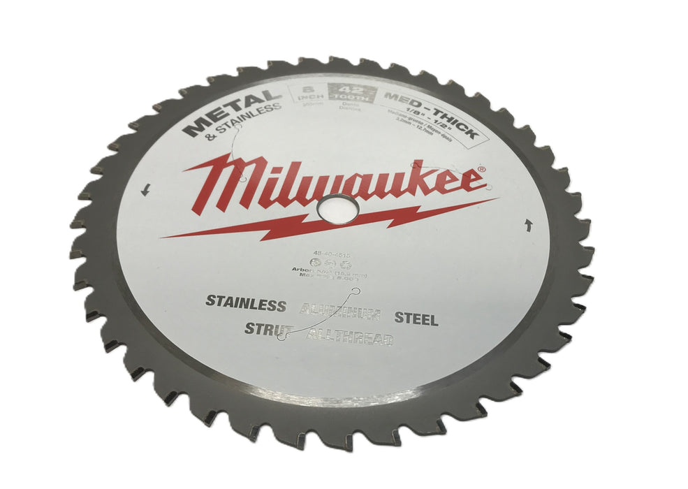 Milwaukee 8" DIA 5/8" Arbor 42 Tooth Metal Cutting Saw Blade 48-40-4515 NOS