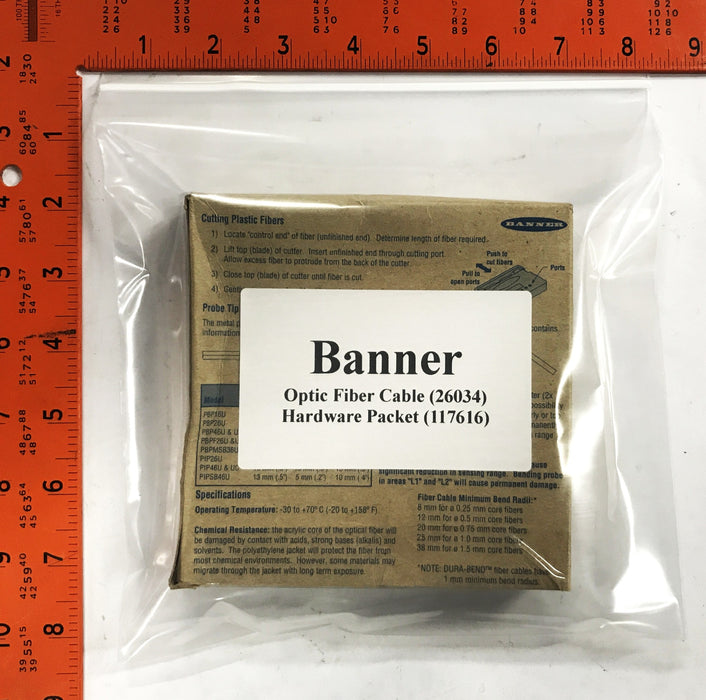 Banner Fiber Optic Cable and Hardware Pack 26034/117616 NOS