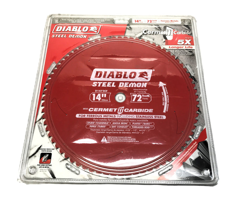 Diablo 72T 14" Ferrous Metal Cutting Carbide Tipped Saw Blade D1472CF NOS