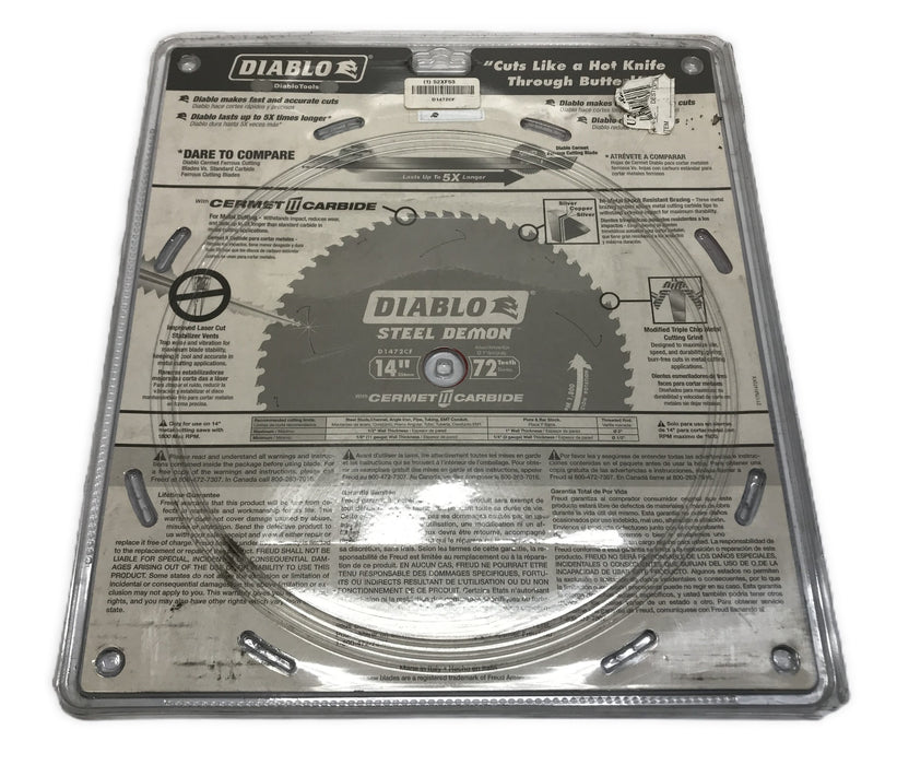 Diablo 72T 14" Ferrous Metal Cutting Carbide Tipped Saw Blade D1472CF NOS