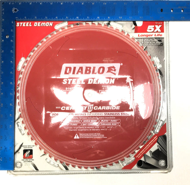 Diablo 72T 14" Ferrous Metal Cutting Carbide Tipped Saw Blade D1472CF NOS