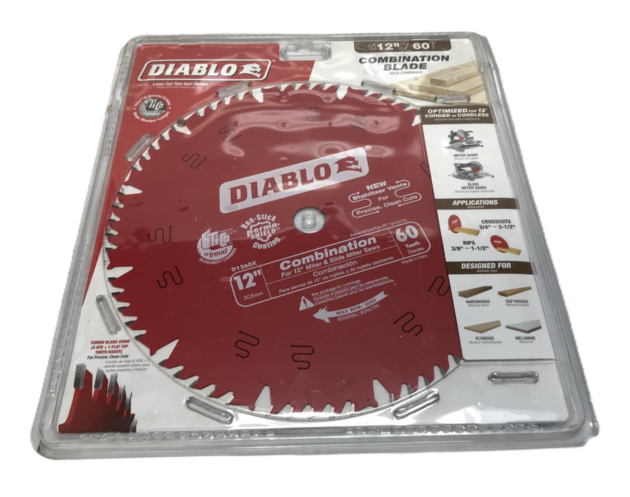 Diablo 60T 12" Carbide Tipped Saw Blade D1260X NOS