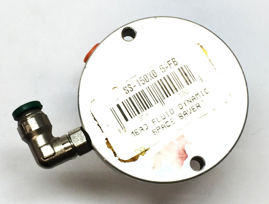 Mead Fluid Dynamics Compact Cylinder with 1/4" P.T.C Fittings SS-150X0.5-FB USED