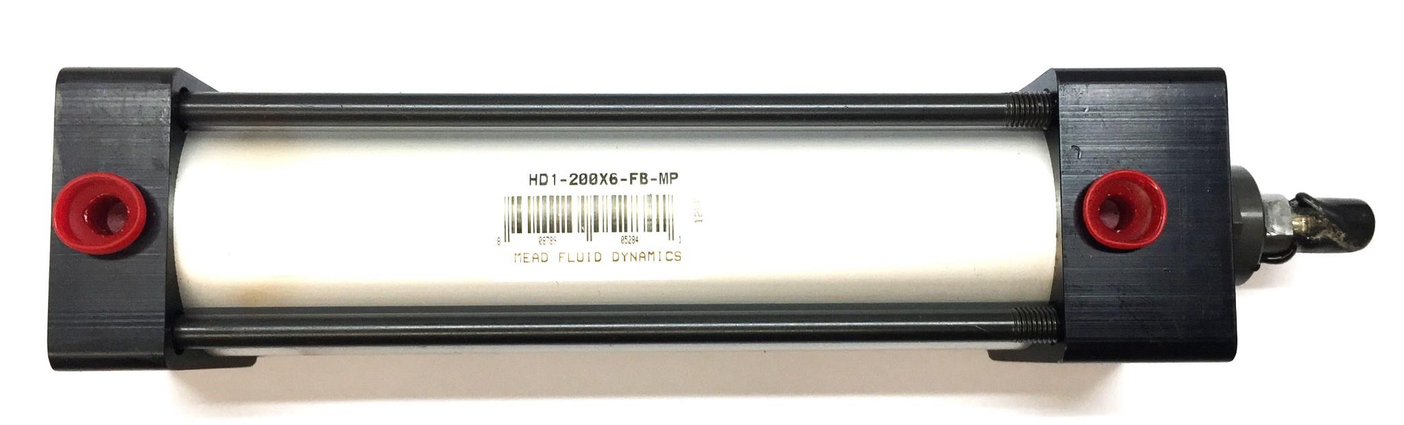 Mead Fluid Dynamics Pneumatic Cylinder HD1-200X6-FB-MP NOS