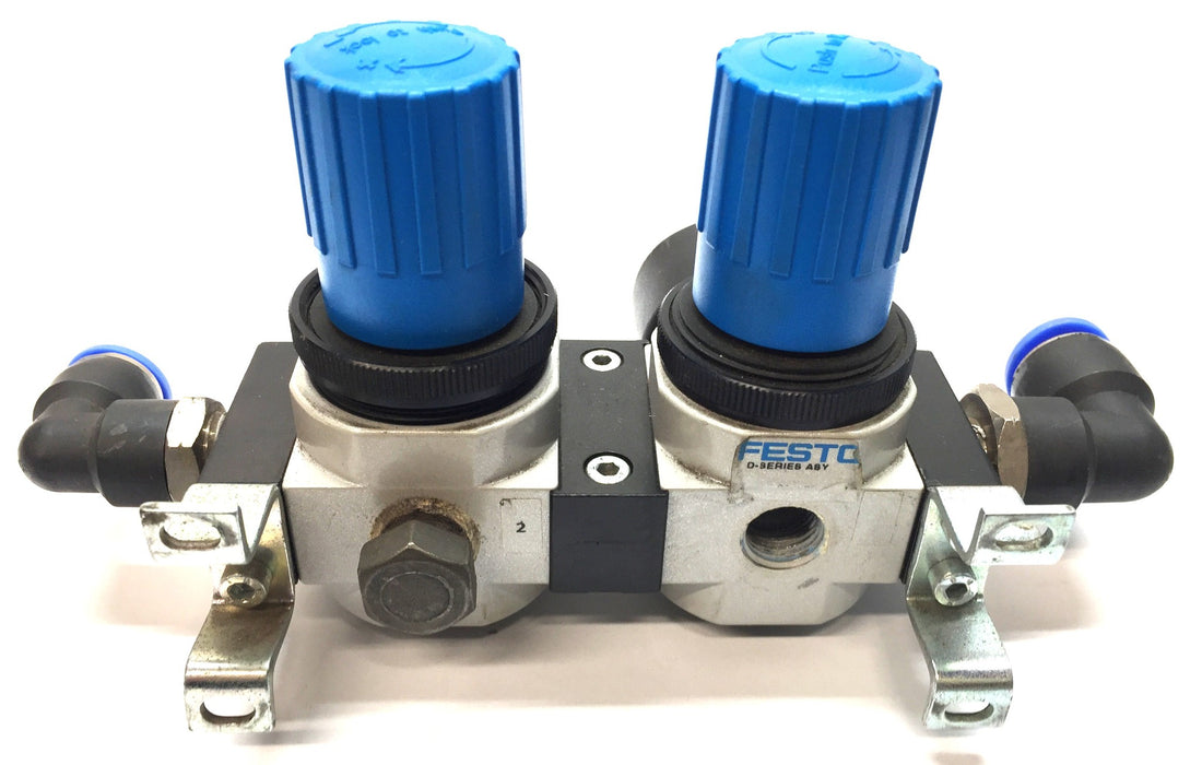 Festo Mini-Pressure Regulator Assembly w/PTC Fittings LRB-D-MINI (197535) USED