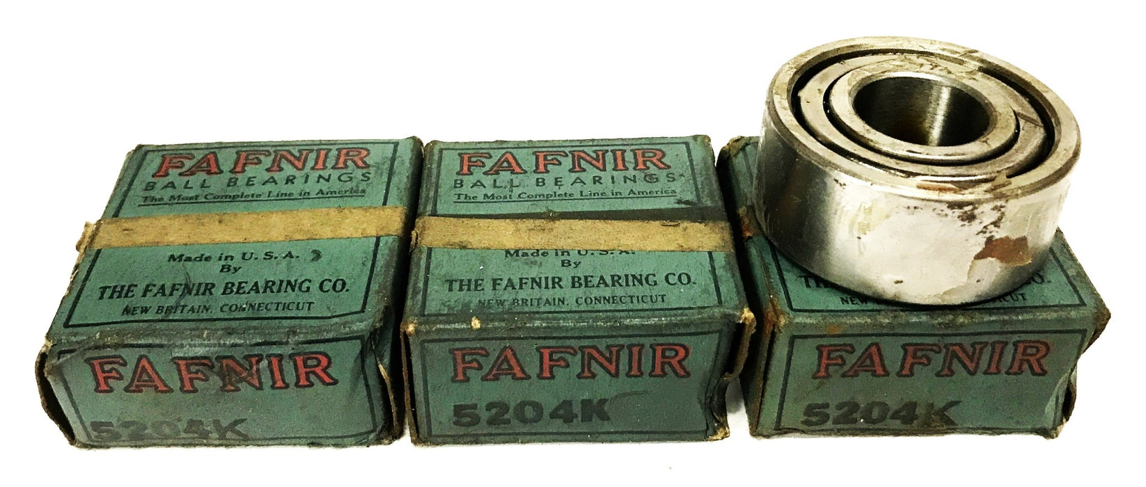 Fafnir Double Row Ball Bearing 5204K [Lot of 3] NOS