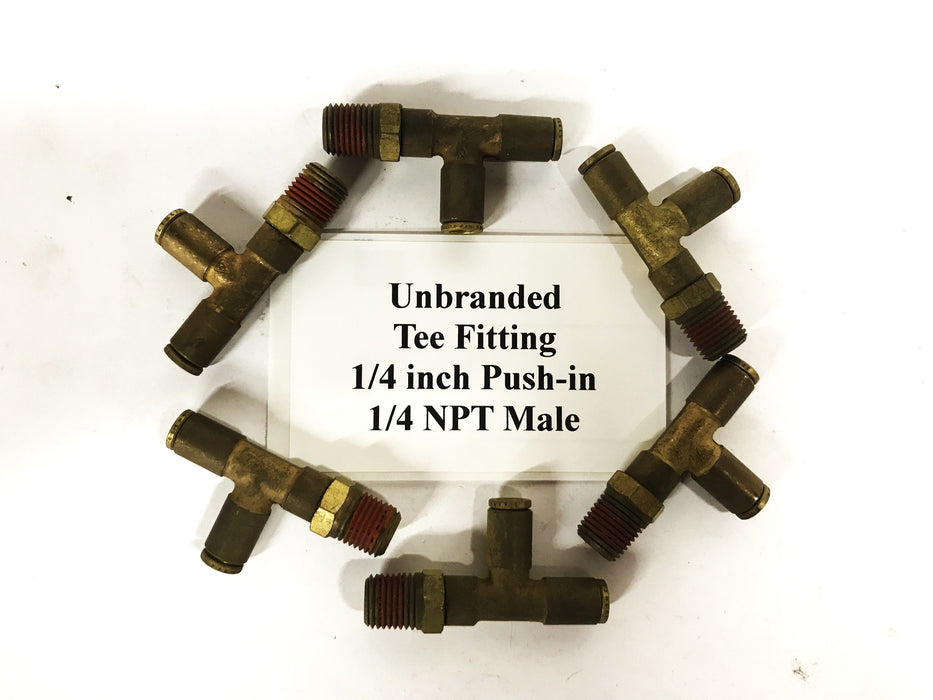 Unbranded 1/4 inch Push-in Coupling Tee [Lot of 6] NOS