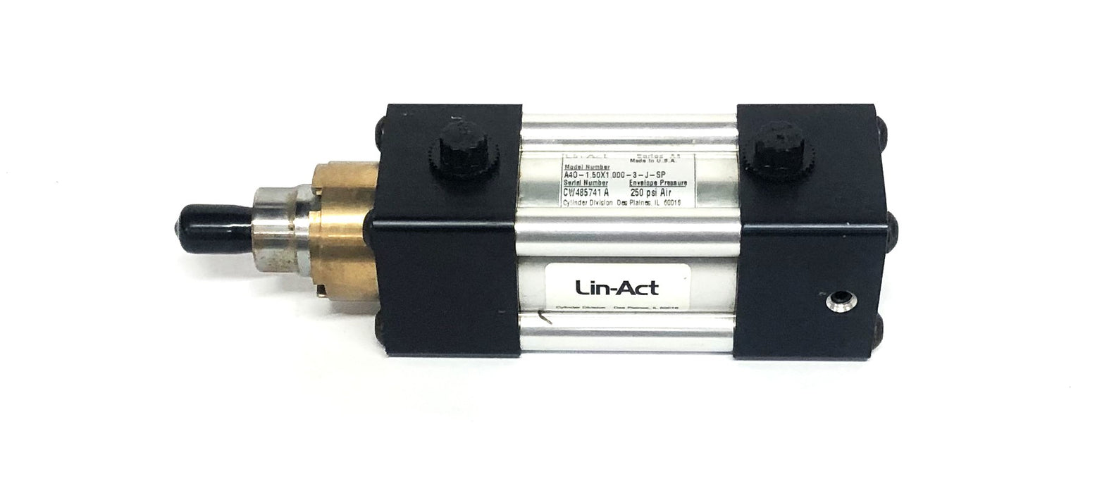 Lin-Act Series A4 250psi Air Cylinder A40-1.50X1.000-3-J-SP (CW485741 A) NOS