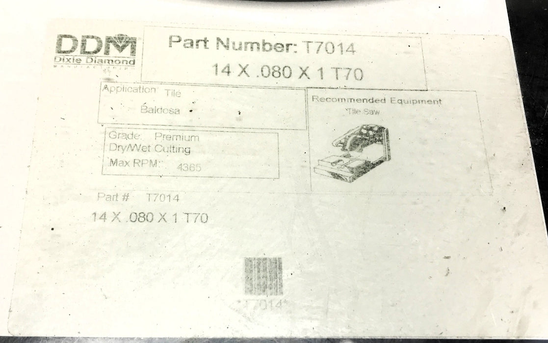 DDM 14" Circular Saw Blade T7014 USED