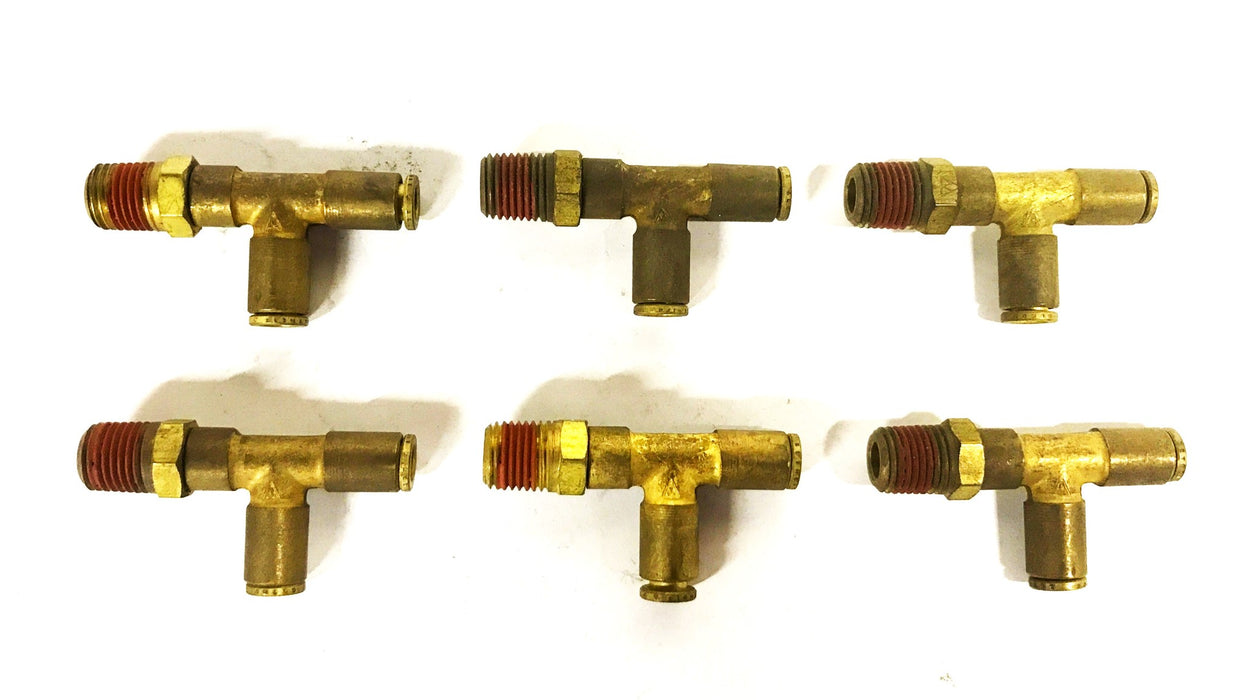Unbranded 1/4 inch Push-in Coupling Tee [Lot of 6] NOS