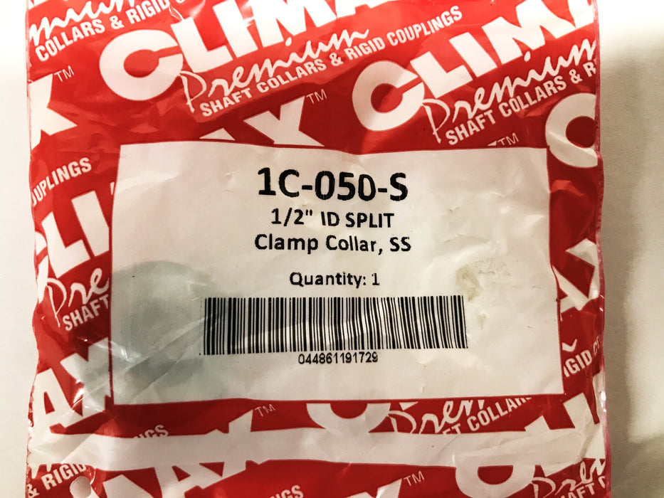 Climax 1/2 inch 1-PC Split Shaft Collar 1C-050-SS [Lot of 4] NOS