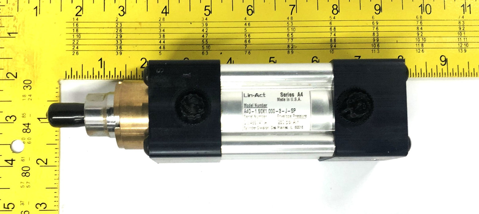 Lin-Act Series A4 250psi Air Cylinder A40-1.50X1.000-3-J-SP (CW485741 A) NOS