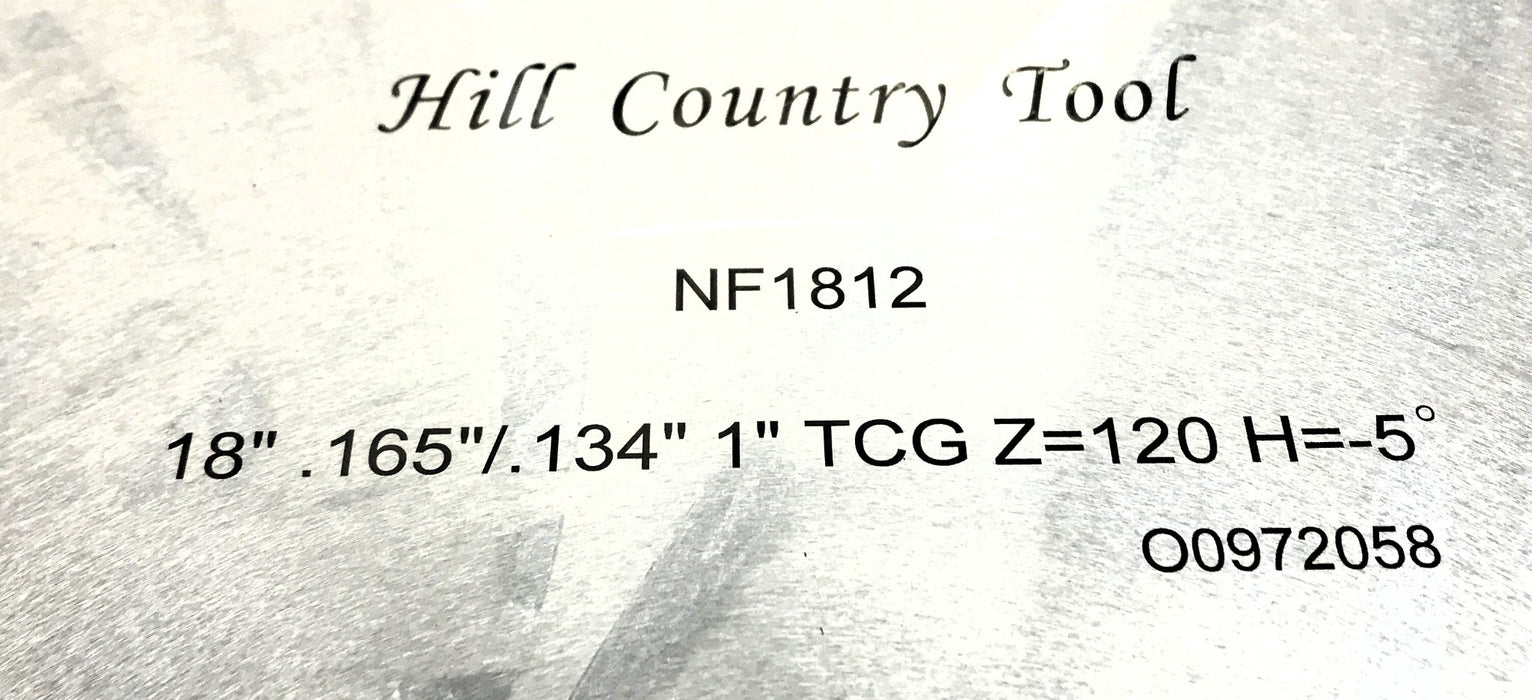 HCT 18" Diameter 1" Bore 120T Non-Ferrous Metal Cutting Saw NF1812 NOS