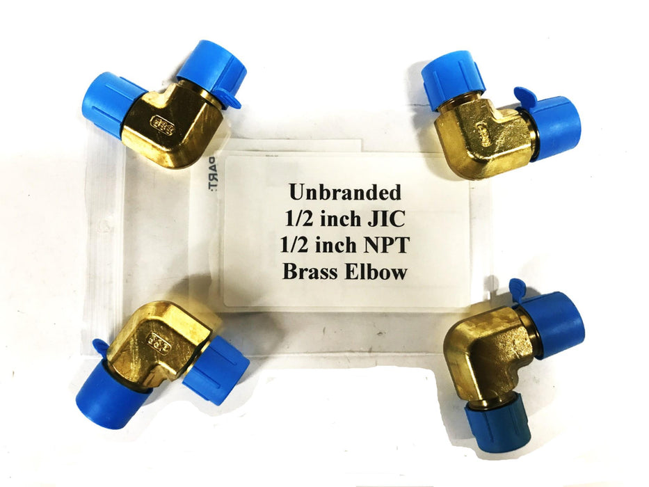 Unbranded 1/2 inch Brass 90-degree Elbow [Lot of 4] NOS