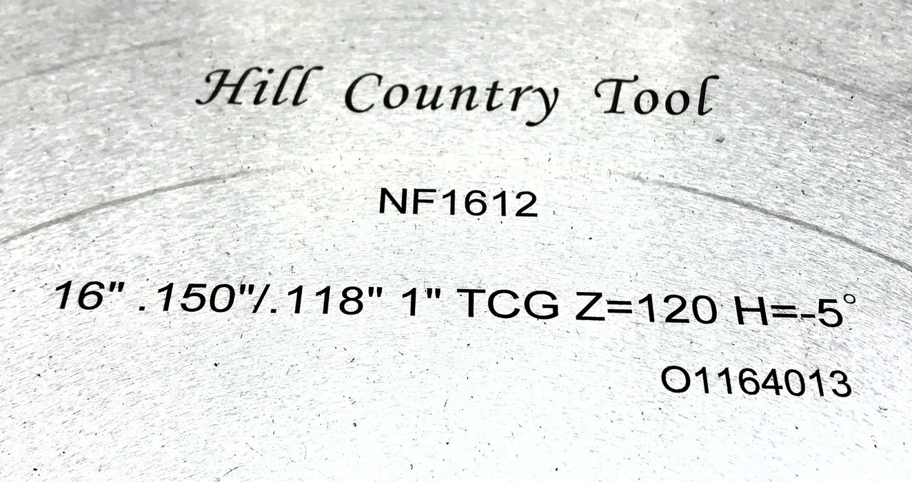 HCT 16" Diameter 1" Bore 120T Non-Ferrous Metal Cutting Saw NF1612 NOS