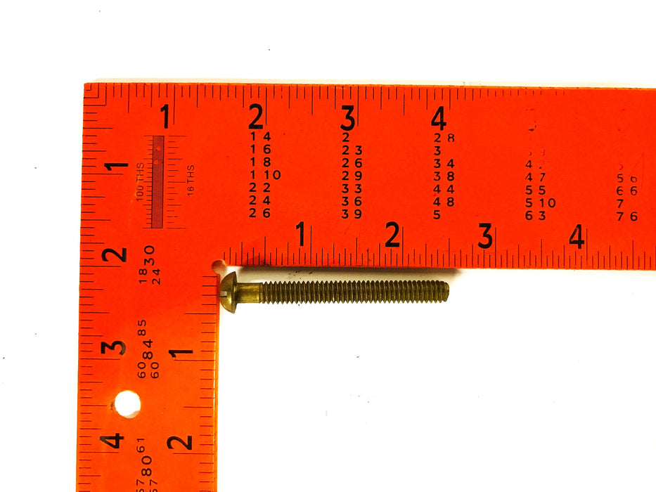 Unbranded 2-1/4 inch x 1/4 inch Brass Round Head Slotted Screw [Lot of 100] NOS