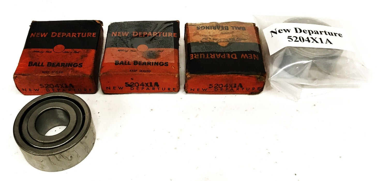 New Departure Double Row Ball Bearing 5204X1A [Lot of 4] NOS